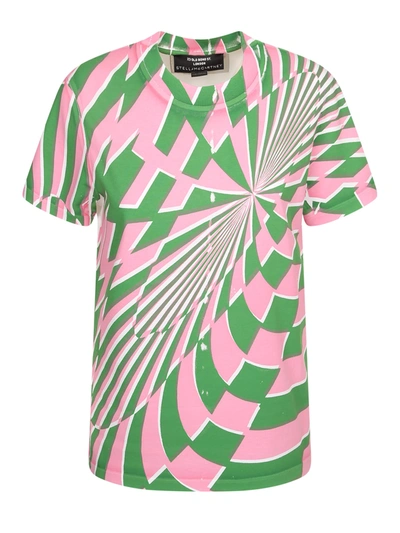 Shop Stella Mccartney T-shirt Optical Rosa/verde In Multi
