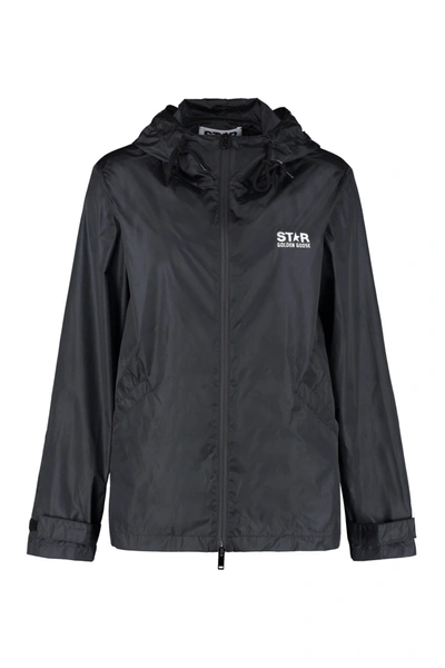 Shop Golden Goose Daris Technical Fabric Hooded Jacket In Black