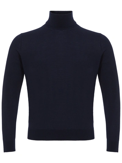 Shop Colombo Blue Navy Cashmere Turtle Neck Sweater