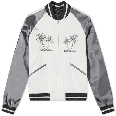 Shop Palm Angels White Acetate Jacket