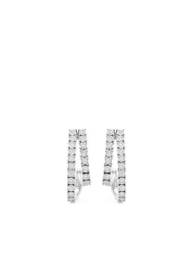 Shop Dana Rebecca Designs 14k White Gold Diamond Ava Bea Single Hoop Earring In Silver