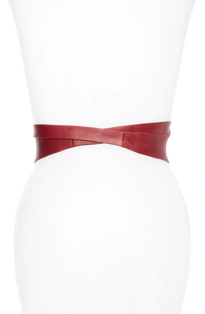 Ada Classic Wrap Belt In Burgundy