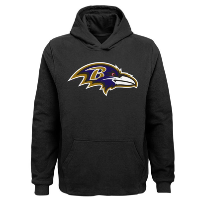 Shop Outerstuff Youth Black Baltimore Ravens Team Logo Pullover Hoodie
