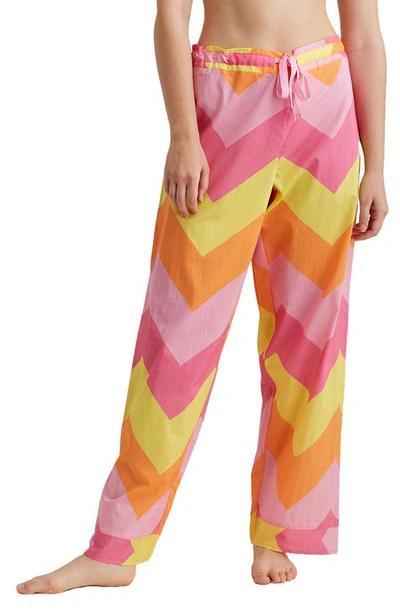 Shop Papinelle Ava Cotton Pajama Pants In Rose Pink