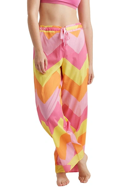 Shop Papinelle Ava Cotton Pajama Pants In Rose Pink