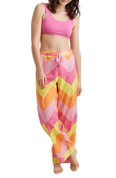 Shop Papinelle Ava Cotton Pajama Pants In Rose Pink