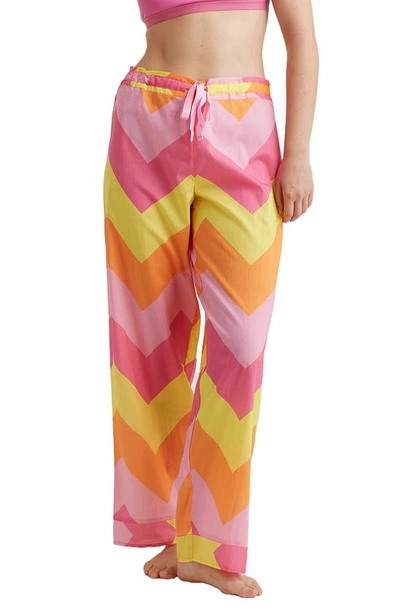 Shop Papinelle Ava Cotton Pajama Pants In Rose Pink