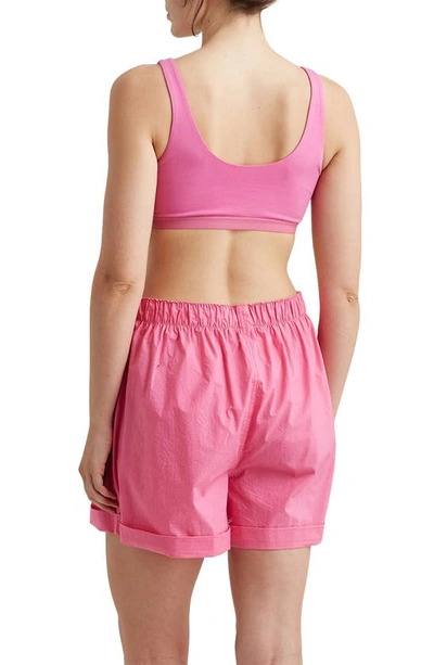 Shop Papinelle Boyfriend Cotton Boxer Shorts In Sangria Pink