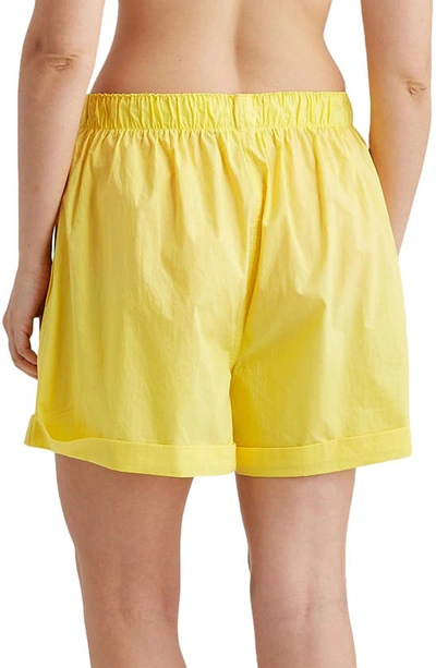 Shop Papinelle Boyfriend Cotton Boxer Shorts In Lemon Zest