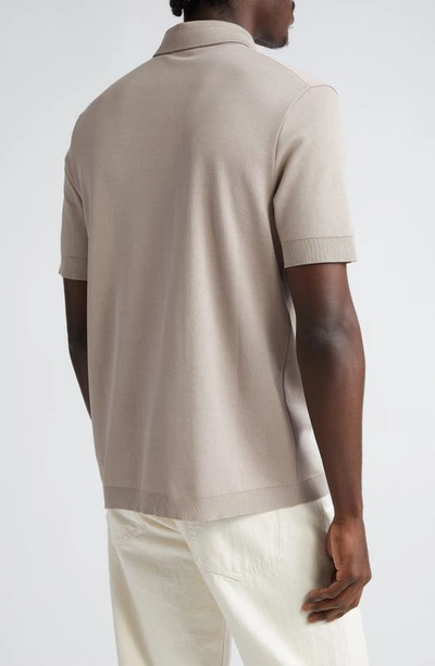 Shop Herno Cotton Jersey Polo In 2600 Taupe