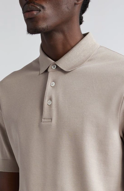 Shop Herno Cotton Jersey Polo In 2600 Taupe