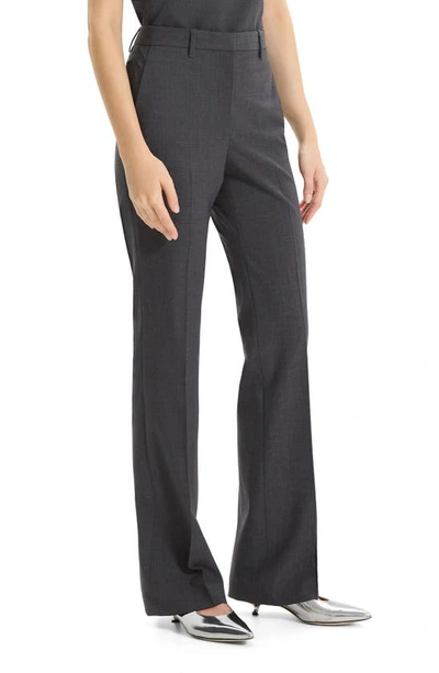 Shop Theory Stretch Wool Trousers In Charcoal Melange