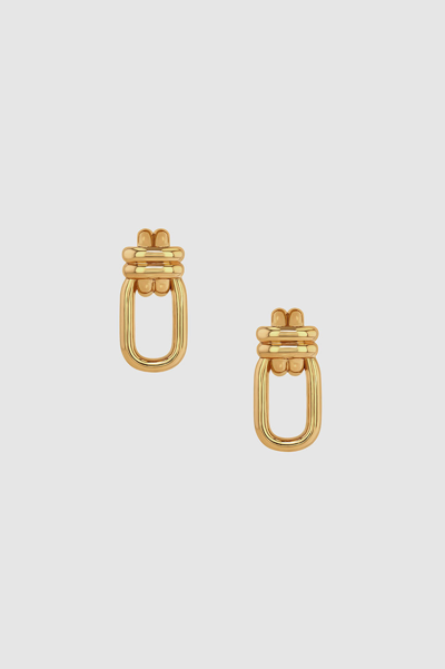 Shop Anine Bing Signature Link Double Cross Earrings In Gold In 14k Gold