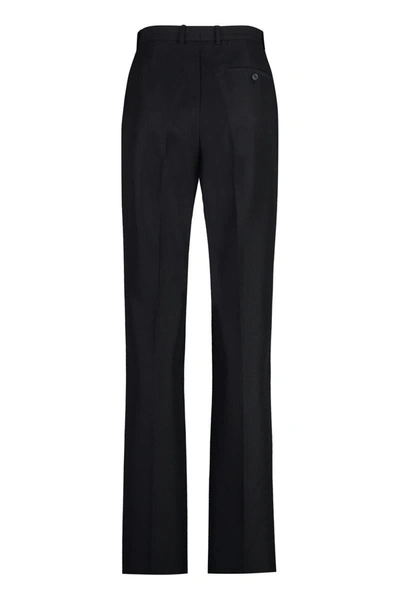 Shop Balenciaga Wool Trousers In Black