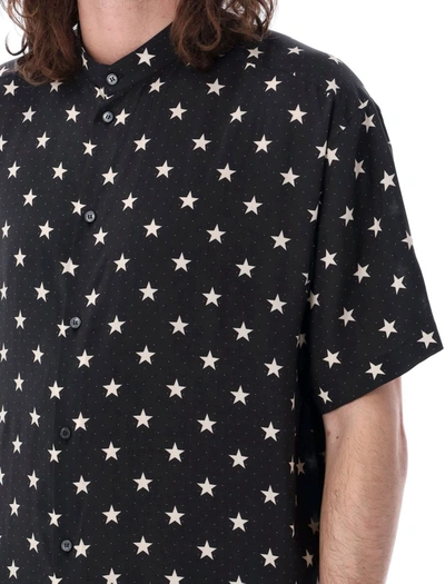 Shop Balmain Star Print Shirt In Nero Avorio