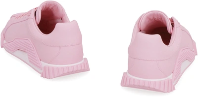 Shop Dolce & Gabbana Leather Low-top Sneakers In Pink