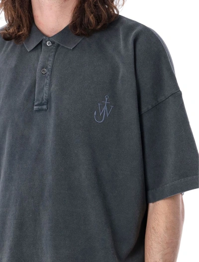 Shop Jw Anderson J.w. Anderson Logo Polo Shirt In Charcoal