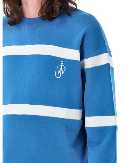 Shop Jw Anderson J.w. Anderson Striped Sweatshirt In Blue White