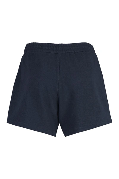 Shop Moncler Cotton Shorts In Blue