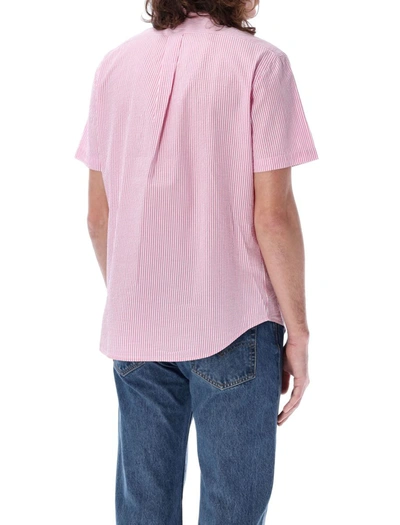 Shop Polo Ralph Lauren Seersucker Shirt In Pink