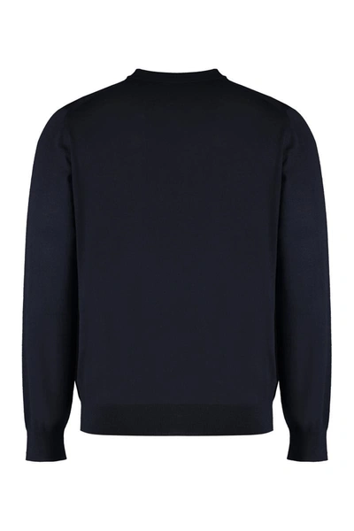 Shop Prada Long Sleeve Crew-neck Sweater In Blue