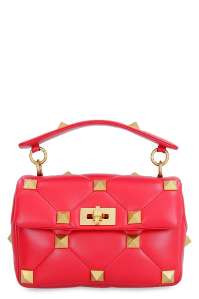 Shop Valentino Garavani - Roman Stud Quilted Leather Bag In Red