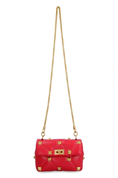 Shop Valentino Garavani - Roman Stud Quilted Leather Bag In Red