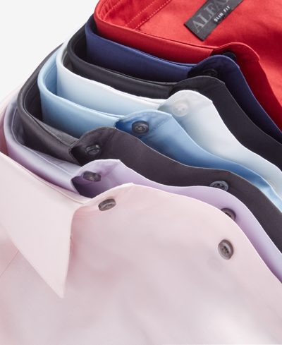 Alfani Men's Slim-fit Temperature Regulating Dress Shirt, Created For Macy's In Blu Notte