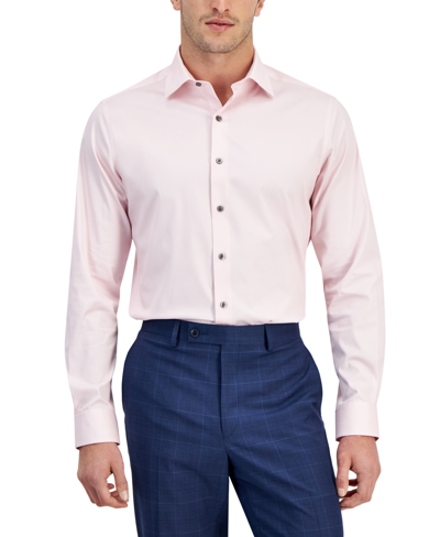 Shop Alfani Men's Regular-fit Temperature Regulating Solid Dress Shirt, Created For Macy's In Ballet Slipper