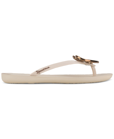 Ipanema Women's Wave Heart Sparkle Flip-flop Sandals In Beige,bron