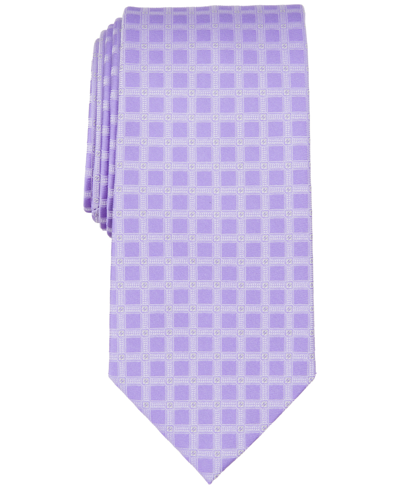 Shop Michael Kors Men's Longboat Grid Tie In Purple