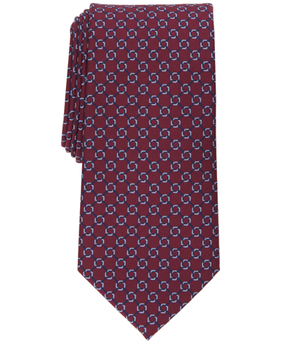 Shop Club Room Men's Perez Medallion Tie, Created For Macy's In Burgundy