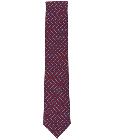 Shop Club Room Men's Perez Medallion Tie, Created For Macy's In Burgundy