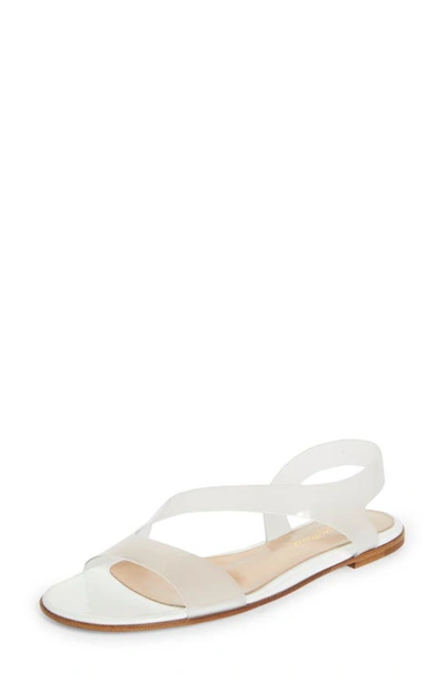 Shop Gianvito Rossi Clear Slingback Sandal In White/ White