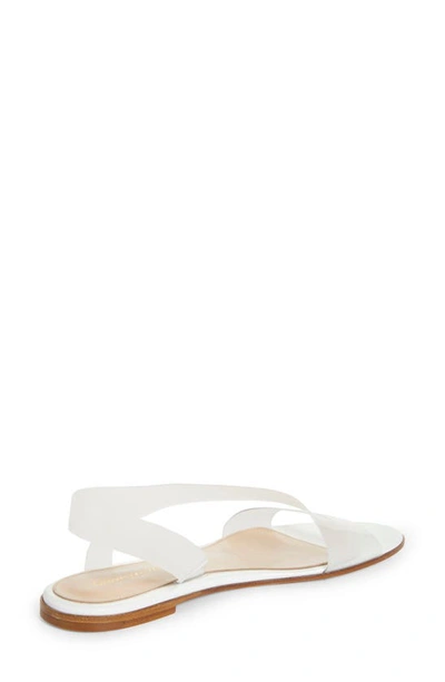 Gianvito Rossi Metropolis Flat Pvc Slingback Sandals In White/ White