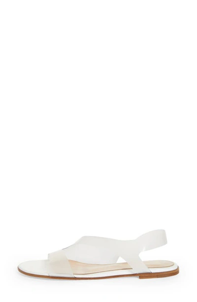 Shop Gianvito Rossi Clear Slingback Sandal In White/ White