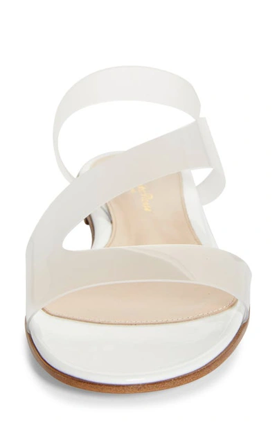 Shop Gianvito Rossi Clear Slingback Sandal In White/ White