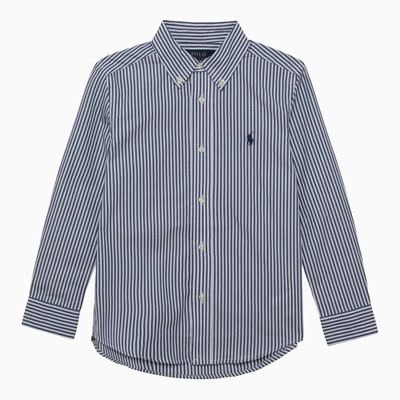 Shop Polo Ralph Lauren Striped Button-down Shirt In Blue