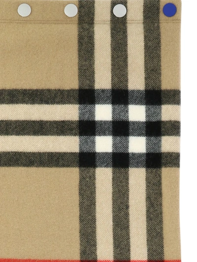 Shop Burberry Check Cashmere Snood In Beige