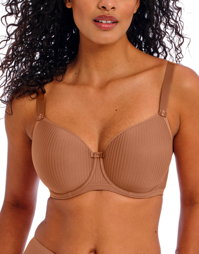 Shop Freya Idol Underwire Moulded Balcony T-shirt Bra In Cinnamon