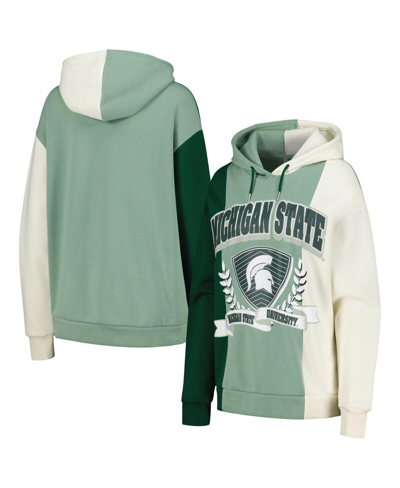 Shop Gameday Couture Women's  Green Michigan State Spartans Hall Of Fame Colorblock Pullover Hoodie