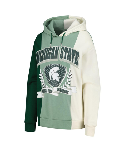 Shop Gameday Couture Women's  Green Michigan State Spartans Hall Of Fame Colorblock Pullover Hoodie