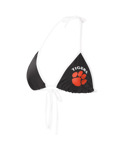 Shop G-iii 4her By Carl Banks Women's  Black Clemson Tigers Perfect Match Bikini Top