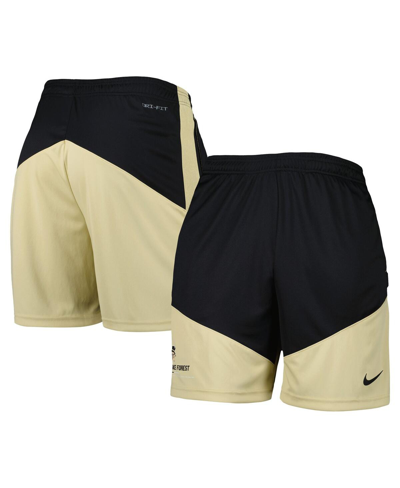Shop Nike Men's  Black, Gold Wake Forest Demon Deacons Performance Player Shorts In Black,gold