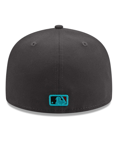 New Era Men's  Graphite Oakland Athletics Print Undervisor 59fifty Fitted Hat In Graphite