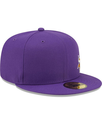 Shop New Era Men's  Purple Minnesota Vikings Flawless 59fifty Fitted Hat