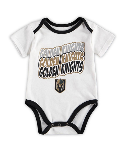 Outerstuff Newborn And Infant Boys And Girls Black, White Vegas Golden Knights Monterey Tie-dye Two-pack Bodysu In Black,white
