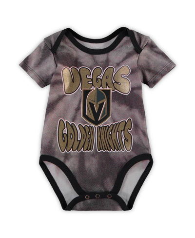 Outerstuff Newborn And Infant Boys And Girls Black, White Vegas Golden Knights Monterey Tie-dye Two-pack Bodysu In Black,white