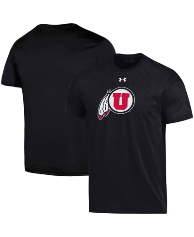 Shop Under Armour Men's  Black Utah Utes School Logo Performance Cotton T-shirt