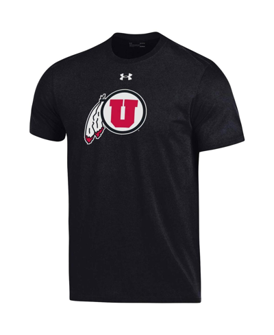 Shop Under Armour Men's  Black Utah Utes School Logo Performance Cotton T-shirt